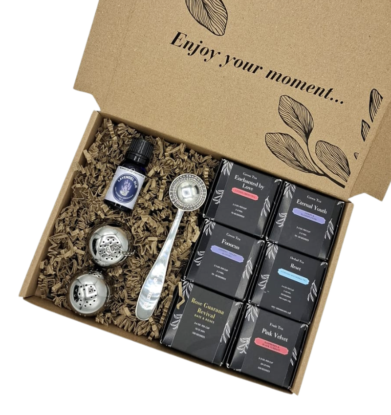 Luxe thee cadeau - incl. Accessoires & Lavendel olie