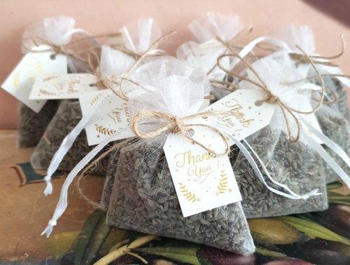 Lavendel Geurzakjes "Bedankt" Wit