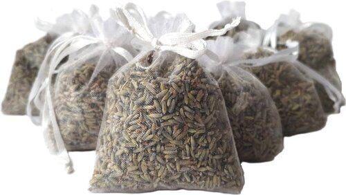 Lavendel geurzakjes met biologische lavendel - 10 zakjes à 6 gram - Wit