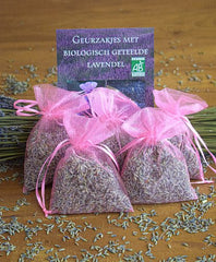 Lavendel geurzakjes met Biologische lavendel - 5 x 12 gram heerlijk geurende zakjes - Roze