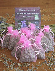 Lavendel geurzakjes met biologische lavendel - 10 zakjes à 6 gram - Roze