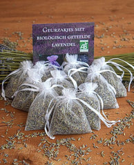 Lavendel geurzakjes met biologische lavendel - 10 zakjes à 6 gram - Wit