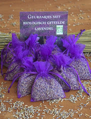 Lavendel geurzakjes met biologische lavendel - 10 zakjes à 6 gram - Paars
