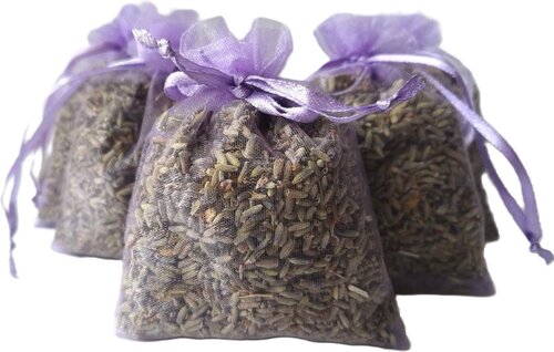 Lavendel geurzakjes met Biologische lavendel - 5 x 12 gram heerlijk geurende zakjes - lila