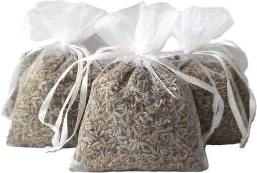 Lavendel geurzakjes met Biologische lavendel - 5 x 12 gram heerlijk geurende zakjes - Wit