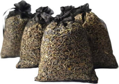 Lavendel geurzakjes met Biologische lavendel - 5 x 12 gram heerlijk geurende zakjes - Zwart