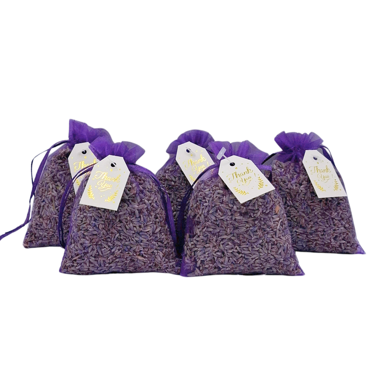 Lavendel geurzakjes - 5 x 12 gram heerlijk geurende zakjes - "Bedankt" Paars
