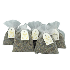 Lavendel geurzakjes - 5 x 12 gram heerlijk geurende zakjes - "Bedankt" Wit