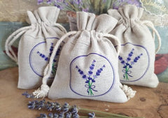Linnen geurzakjes opdruk takje lavendel